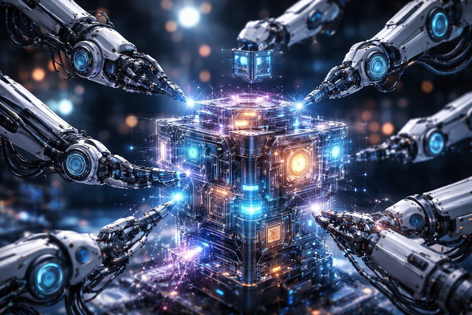 brazos robóticos creando